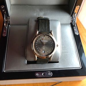 Emporio Armani Swiss made GMT green watch